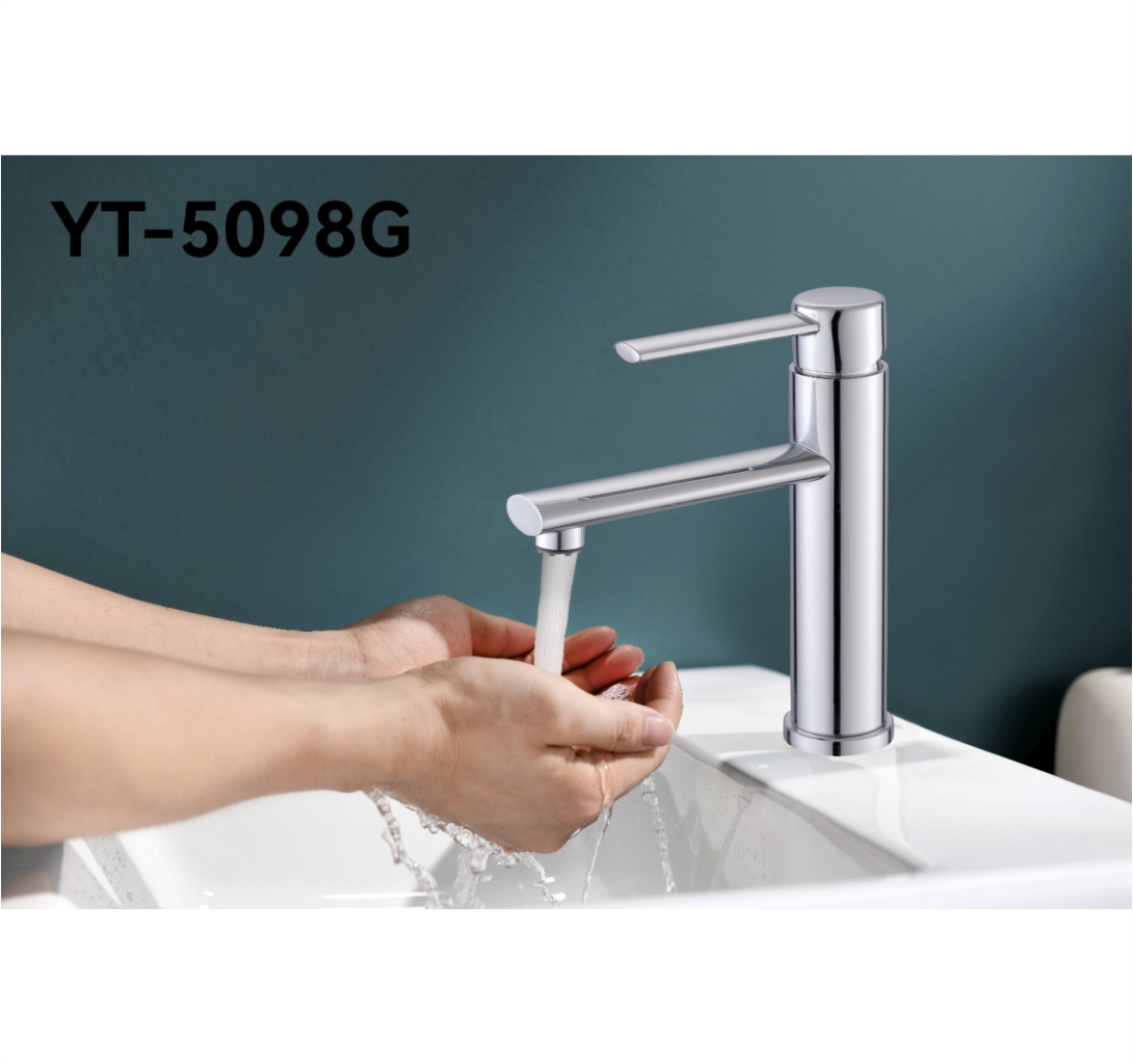 59精铜主体 水镀拉丝枪灰 面盆龙头5098G.jpg